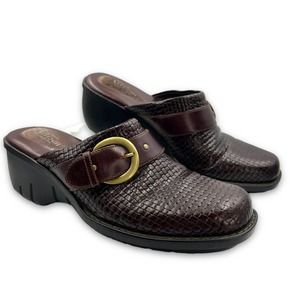 Clark's Artisan Comfort Woven Leather Clogs Mules 73264 SZ 7.5M